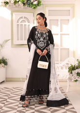 D002-E24 Black Long Shirt With Culotte