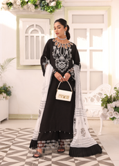 D002-E24 Black Long Shirt With Culotte