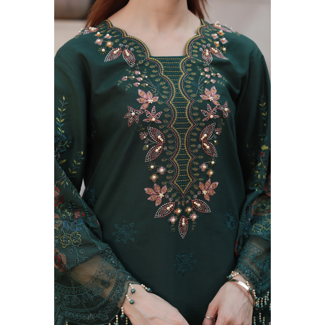 D003 BOTTLE GREEN - LAWNKARI 24