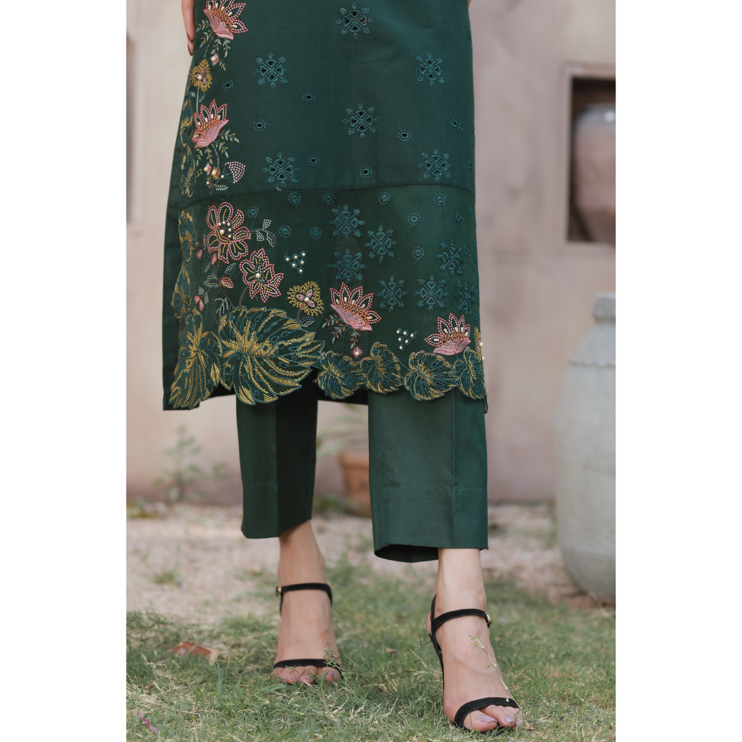 D003 BOTTLE GREEN - LAWNKARI 24