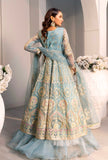 D003-f024: "Ice Blue Maxi: Hand-Embellished Elegance