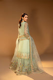 D002-f024: "Pistachio Green Ensemble: Artistic Embroidery