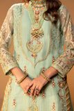 D002-f024: "Pistachio Green Ensemble: Artistic Embroidery