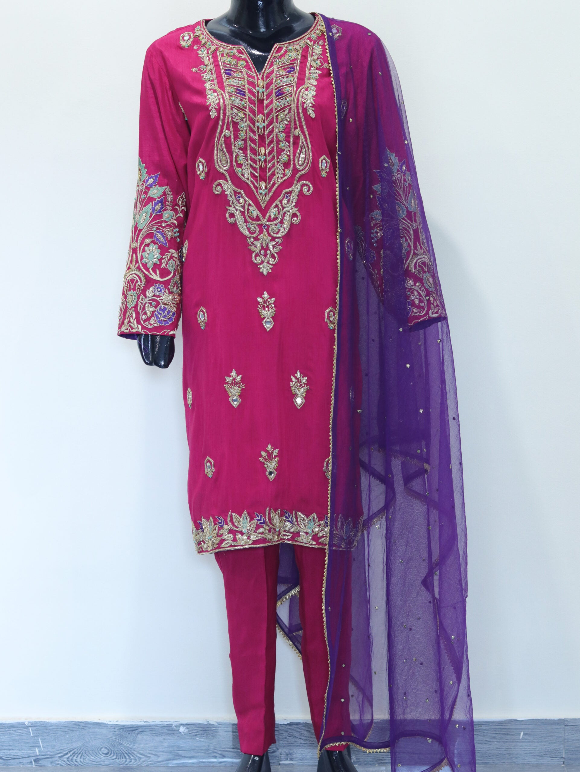 Singhar 3pcs Shocking Pink Dress From Clotherer By Anam