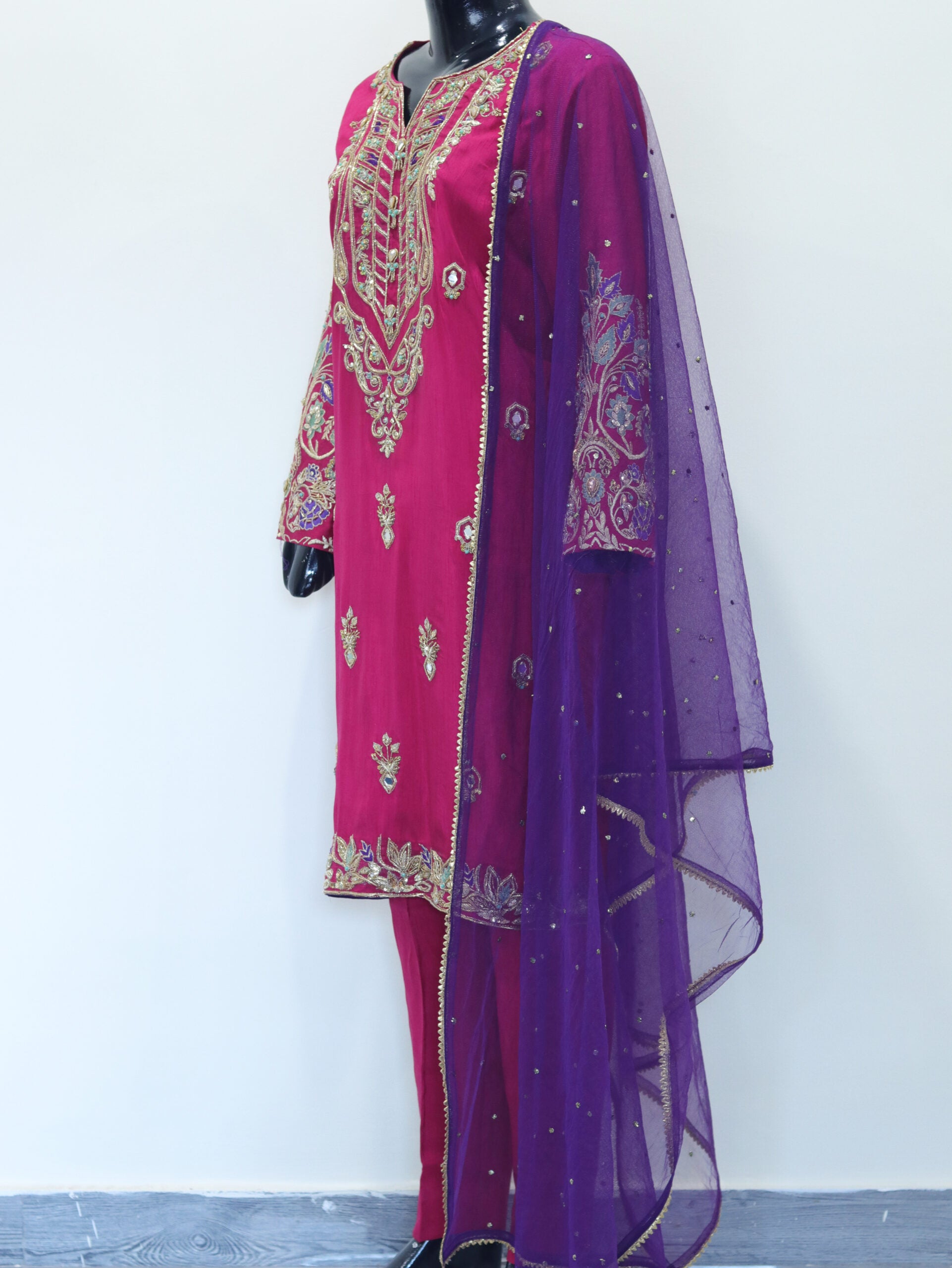 Singhar 3pcs Shocking Pink Dress From Clotherer By Anam