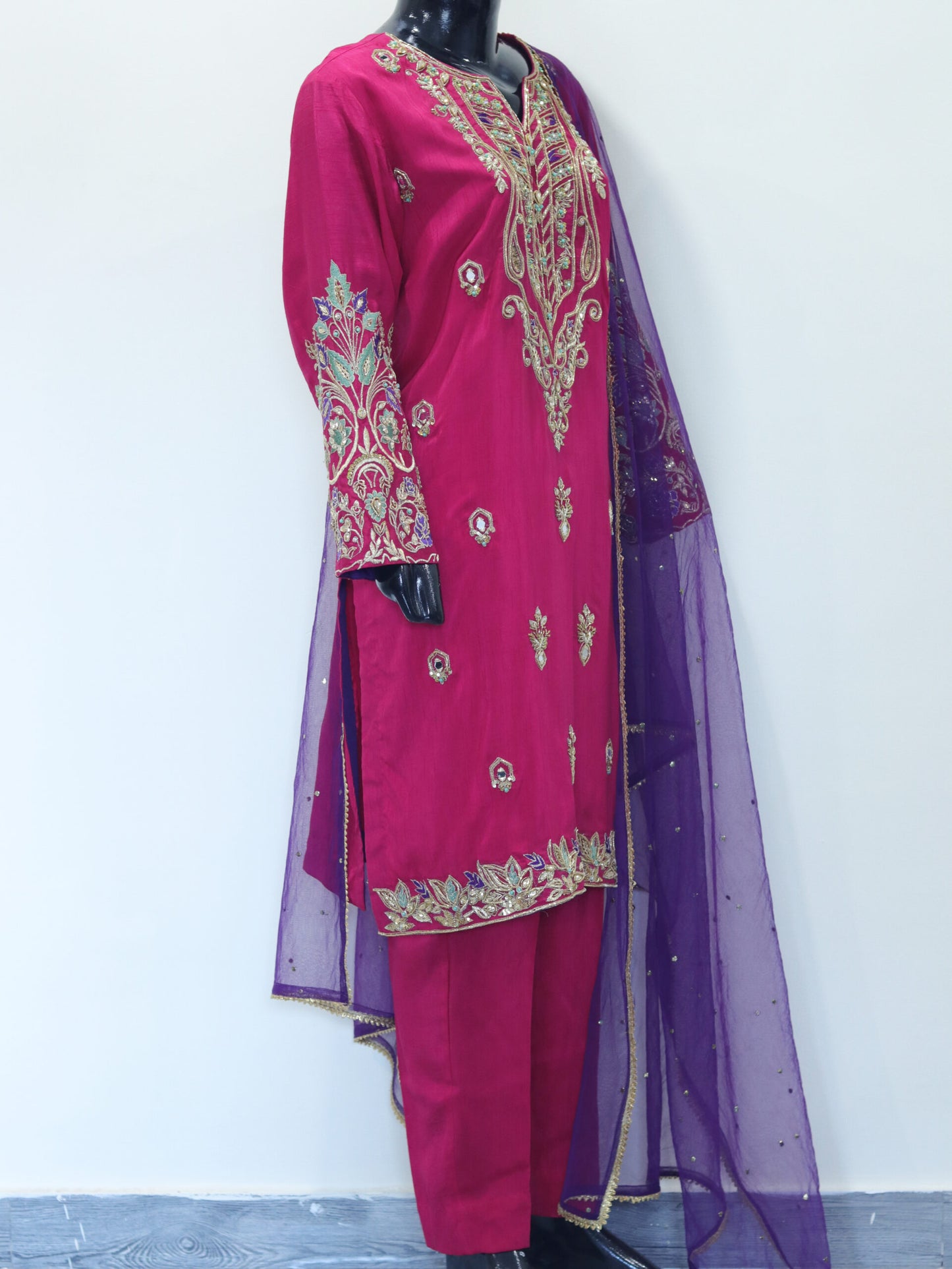Singhar 3pcs Shocking Pink Dress From Clotherer By Anam